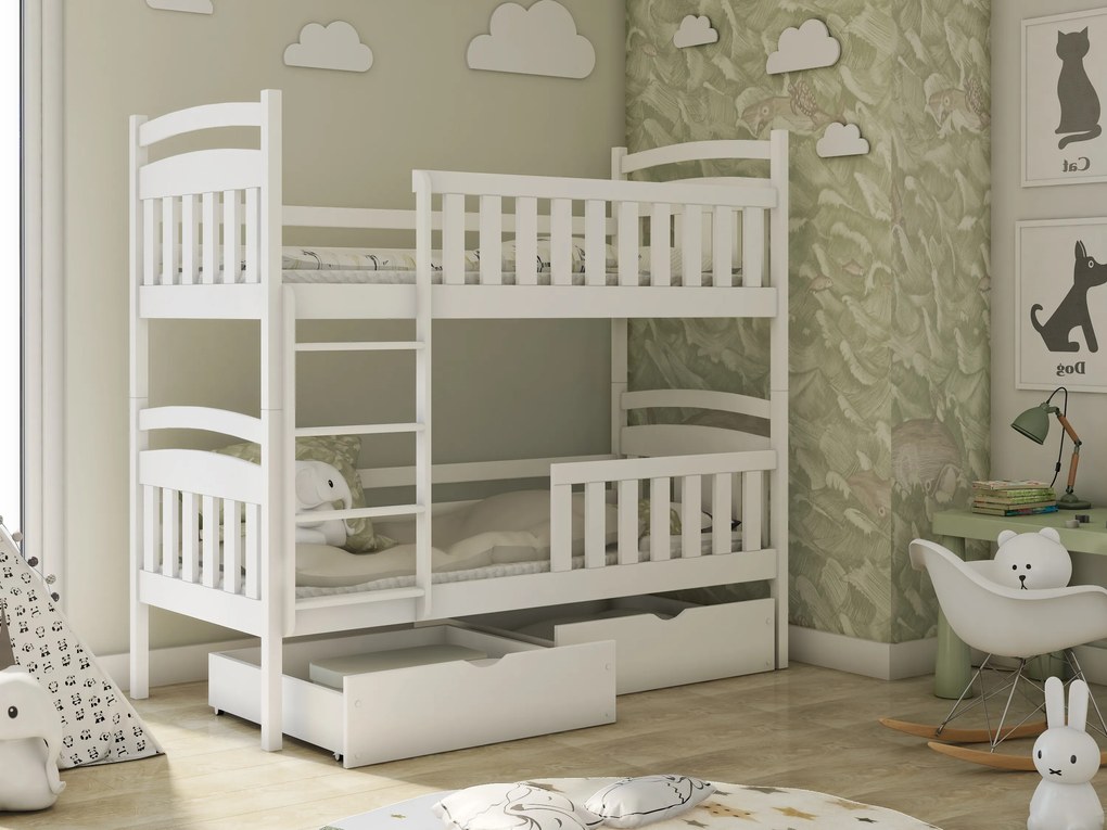 Detská posteľ 90 x 200 cm Sarina (s roštom a úl. priestorom) (biela). Akcia -20%. Vlastná spoľahlivá doprava až k Vám domov. 1013539