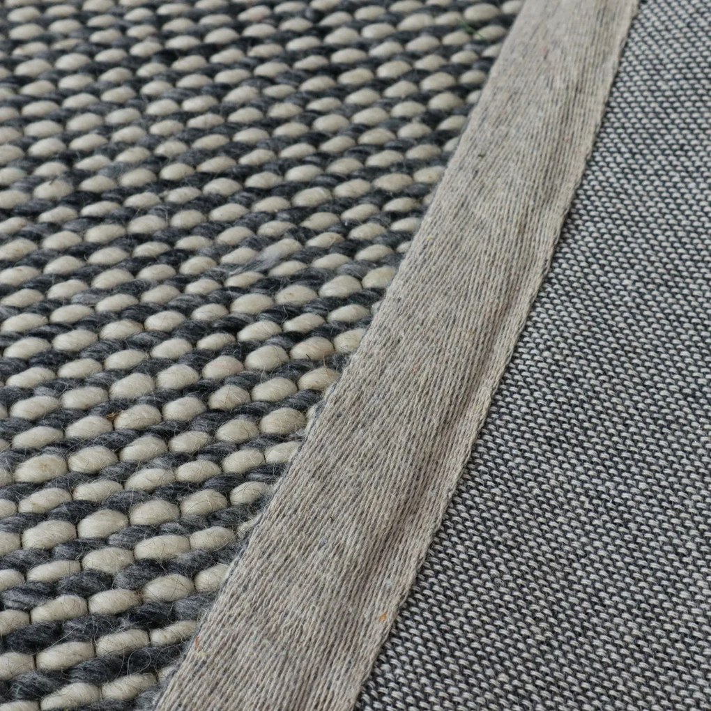 Kusový ručne tkaný koberec Woolen 2 Grey, 150x240, šedá, obývacia izba, Asra