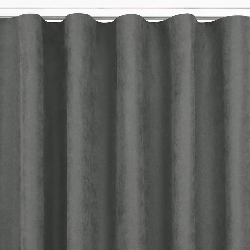 Závěs MILANA klasická transparentní vlnovka 7 cm šedý
