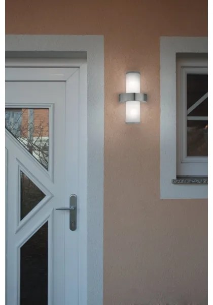 EGLO 86541 - vonkajšie nástenné svietidlo BEVERLY 2xE27/60W strieborná / biela