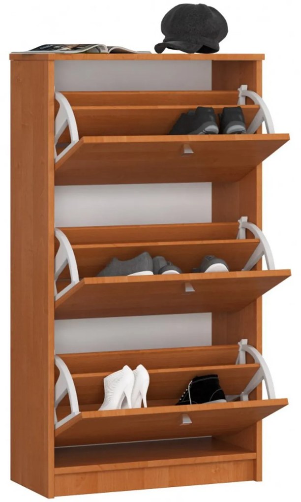 Skrinka na topanky s tromi dvierkami jelša