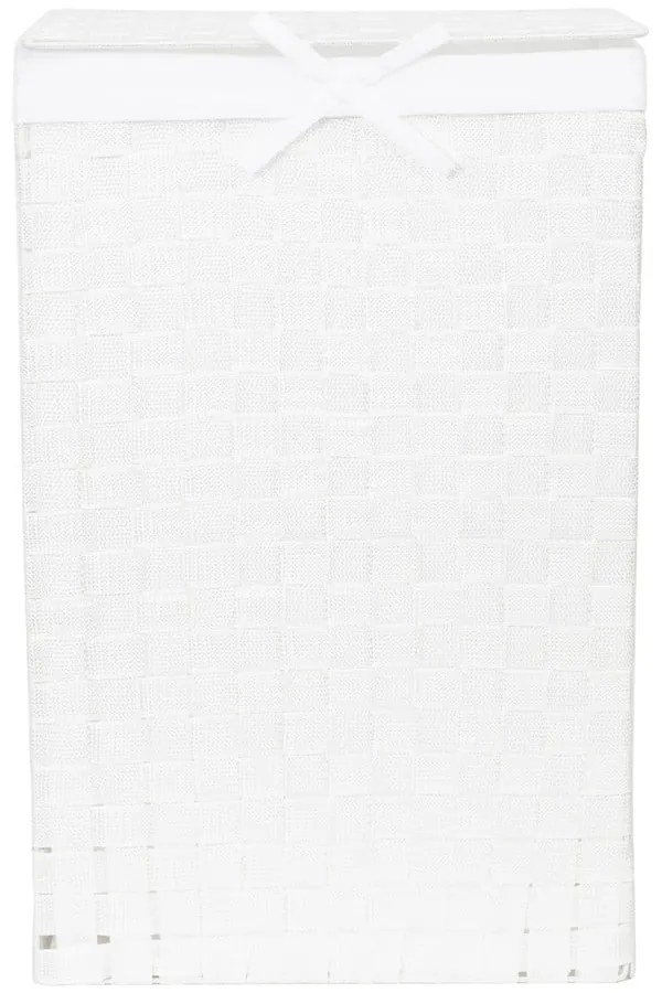Biely viskózny kôš na bielizeň s vekom Compactor Laundry Basket Linen, výška 60 cm