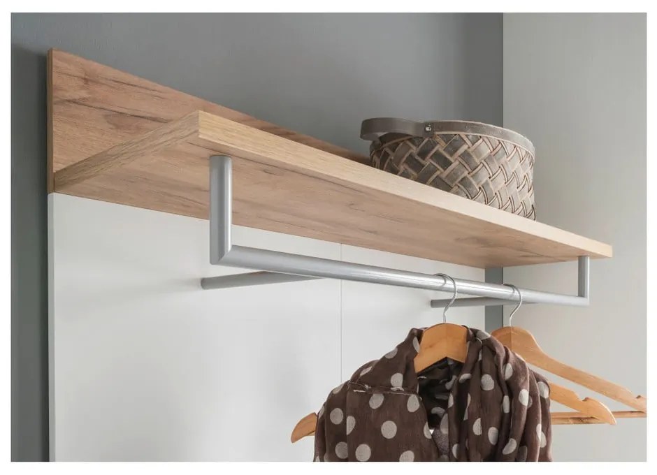 Biely/v prírodnej farbe vešiakový panel v dekore duba Topix – Germania