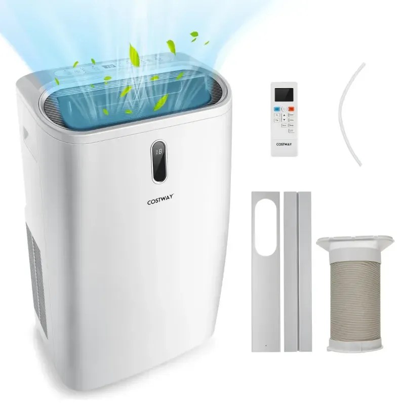 Mobilná klimatizácia 5 v 1 16 000 BTU Chladenie & Ventilátor & Odvlhčovanie & Kúrenie Odvlhčovač 16℃-32℃ 44,5 x 39 x 77 cm Biela