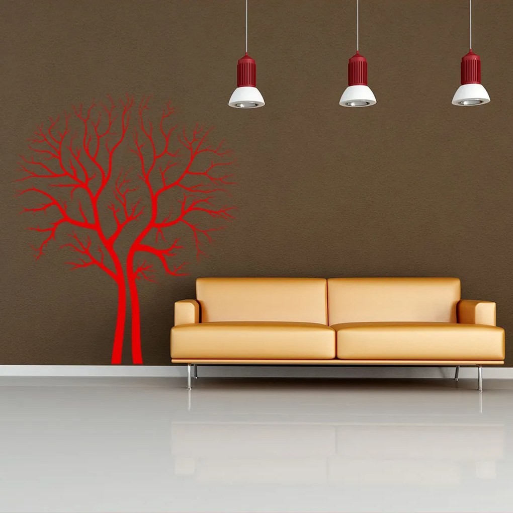Veselá Stena Samolepka Strom na jeseň Farba: červená, Veľkosť: 100 x 118 cm