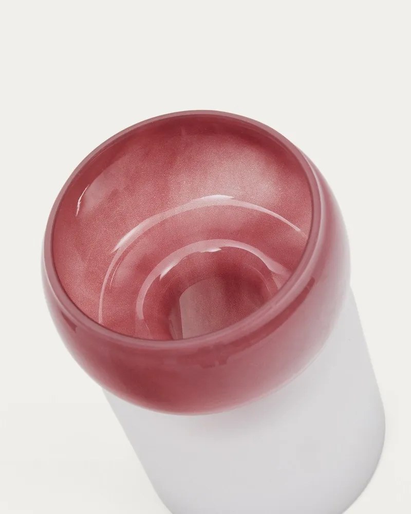 Ružová sklenená váza (výška 19 cm) Kelse – Kave Home