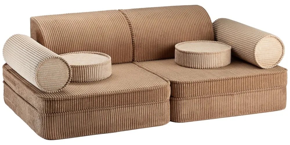 Hnedá menčestrová detská pohovka 132 cm Settee – Wigiwama