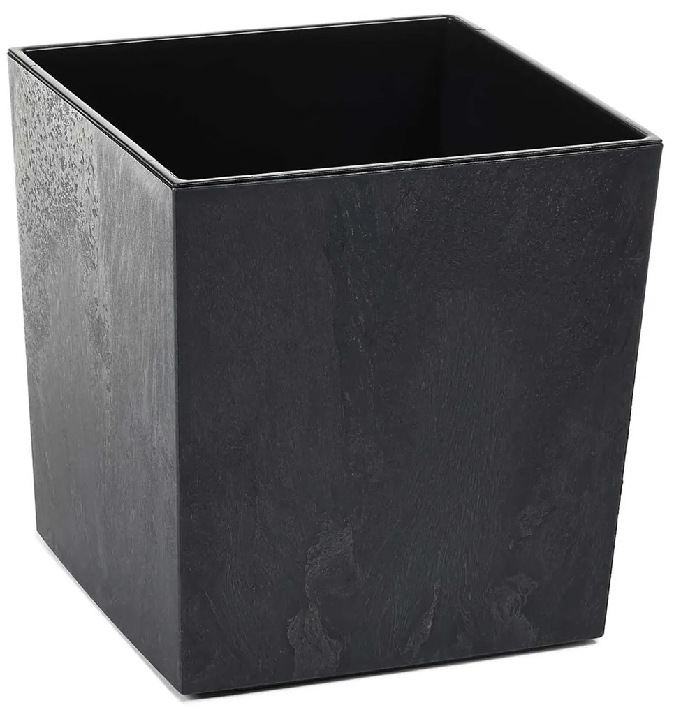 PLASTOVÝ KVETINÁČ FLORE 25X25 CM IMITÁCIA BETÓNU ČIERNA