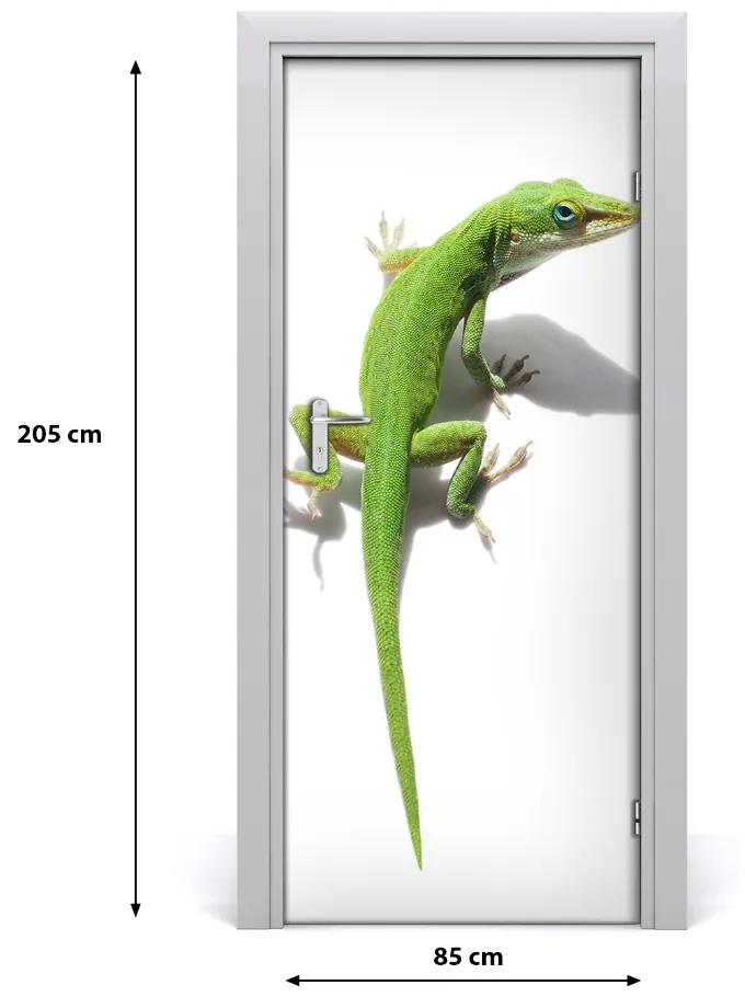 Samolepiace fototapety na dvere zelená jašterica 85x205 cm