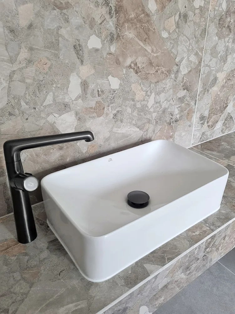 Laveo Kvadrato, umývadlo na dosku 485x295x125 mm, biela lesklá, LAV-VUK_6249