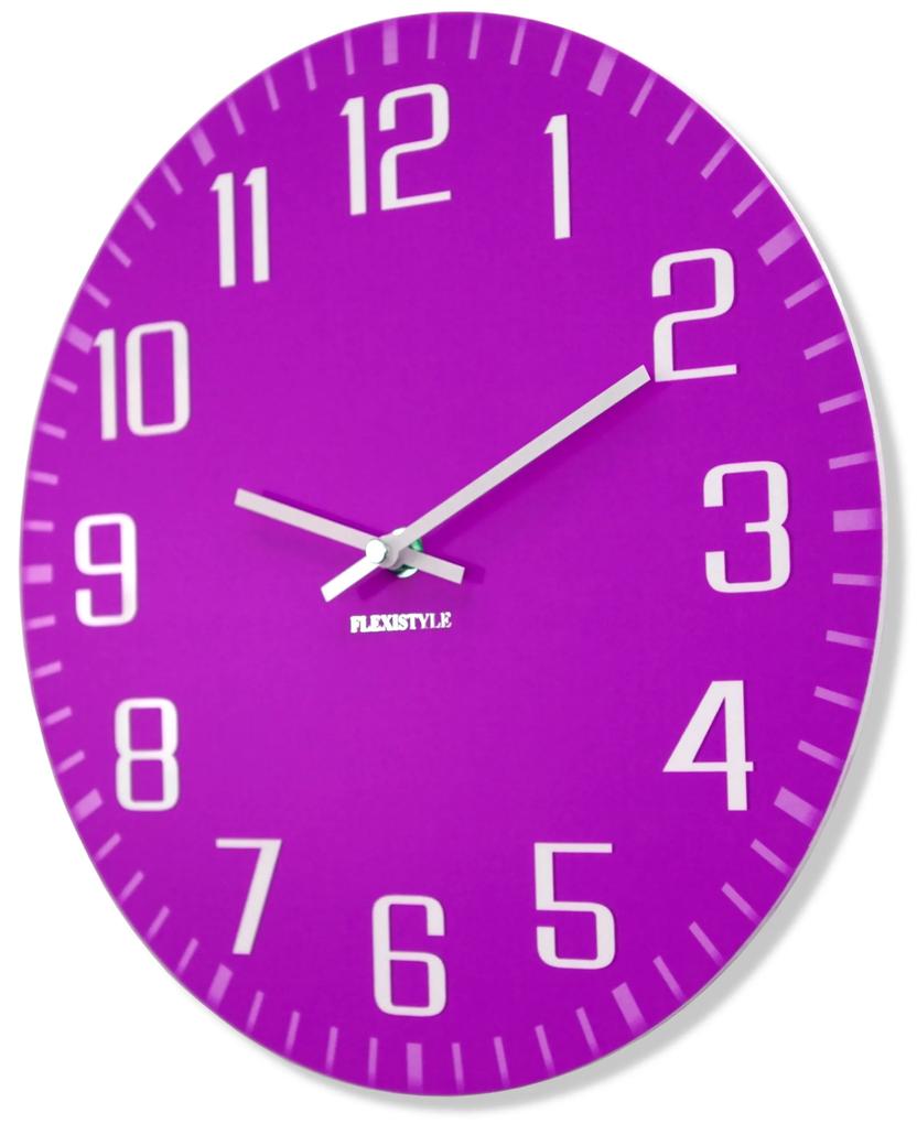 Dekorstudio Moderné nástenné hodiny Facile purpurové