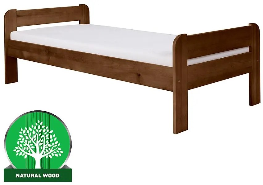 Posteľ Alex 90x200 borovica morená hnedá