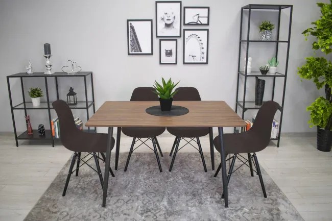 Set troch jedálenských stoličiek OSAKA kávové (čierne nohy) (3ks)