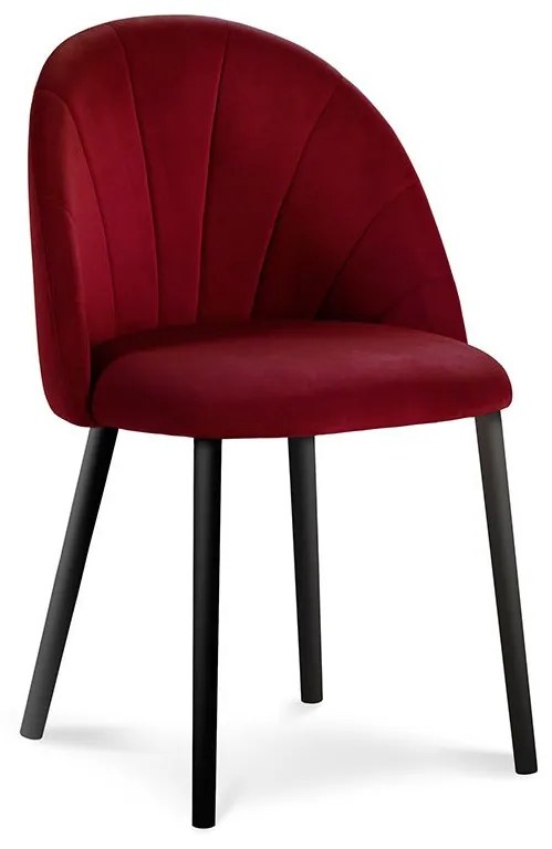 Červená Zamatová stolička Livia dĺžka 52 × šírka 46 × výška 80 cm MILO CASA
