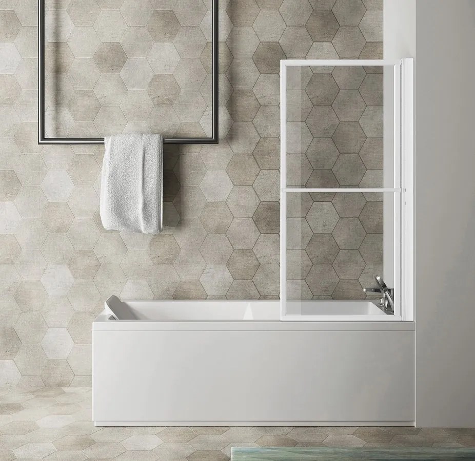 Polysan Polysan, KAGERA vaňová zástena s pneumatickým zdvihom, š.710mm, biela matná, číre sklo, 30336W