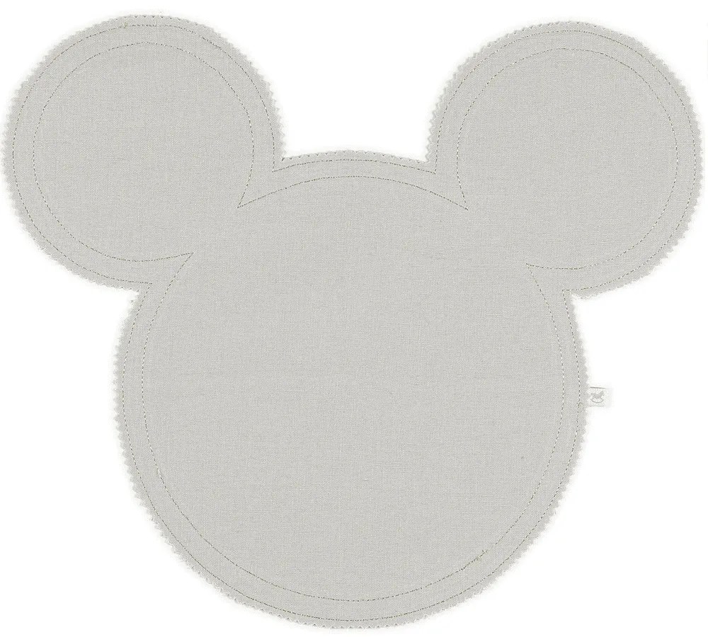 Ľanové prestieranie myška svetlosivá so zlatom 39x35cm