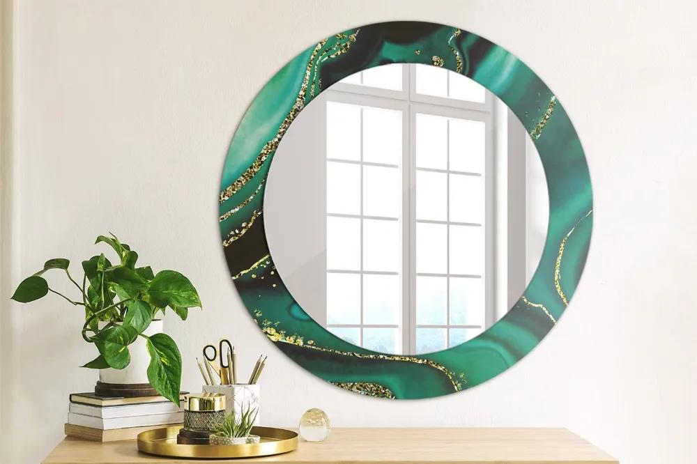 Okrúhle ozdobné zrkadlo Smaragdový mramor fi 60 cm
