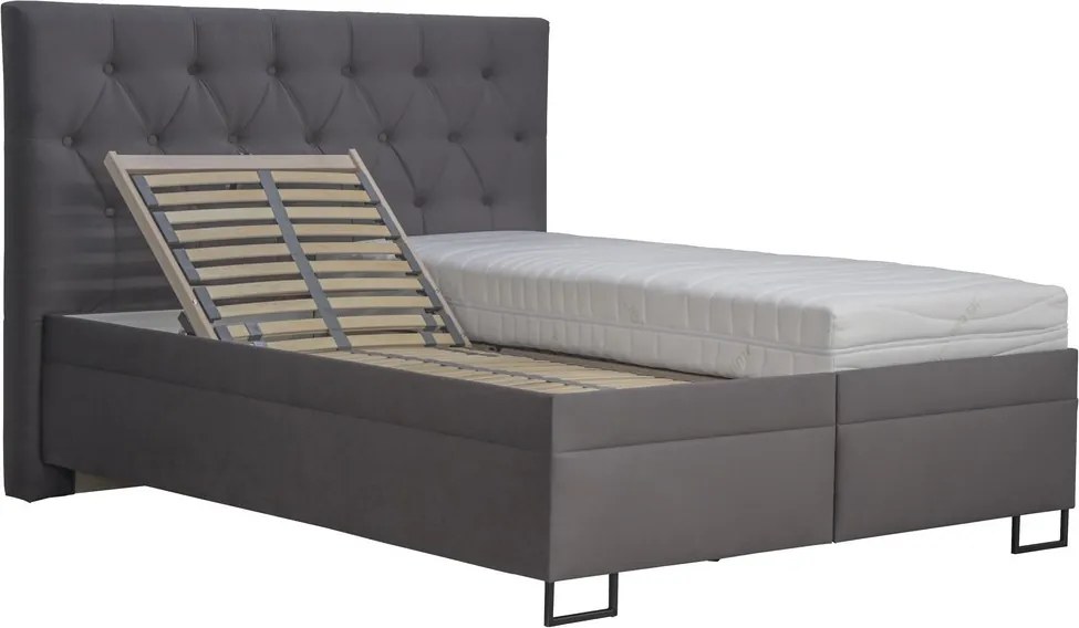 Posteľ Amy 180x200 cm, tmavo šedá látka