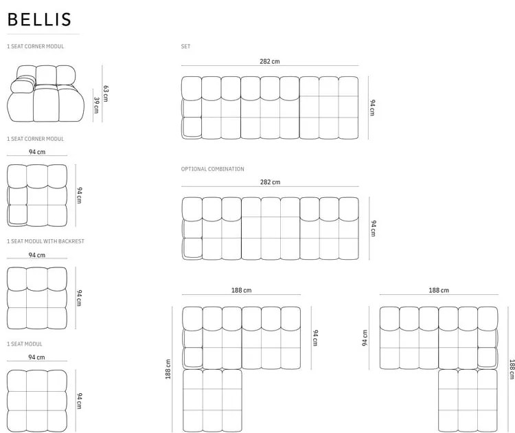 Zelená zamatová pohovka 282 cm Bellis – Micadoni Home
