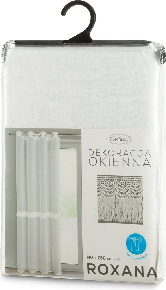 ZÁCLONA NA KRÚŽKOCH ROXANA 140X250 CM BIELA