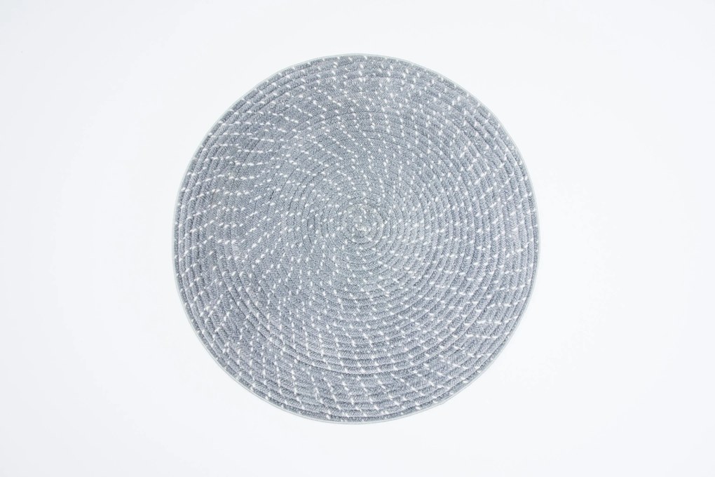 TA Koberec 250654W BARI PRINT Sivý Okrúhly Rozmer: 120x120 cm