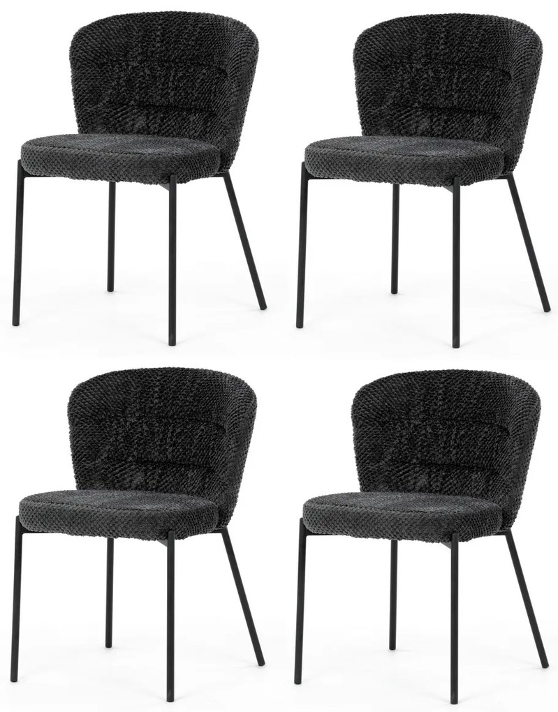 Sada jedálenských stoličiek Bouclé CT-W1077 GREY2,4 ks