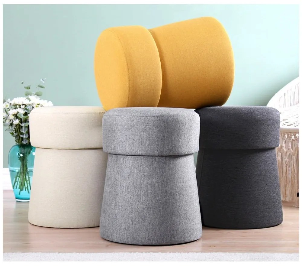 Taburet v horčicovej farbe Beans – Artie