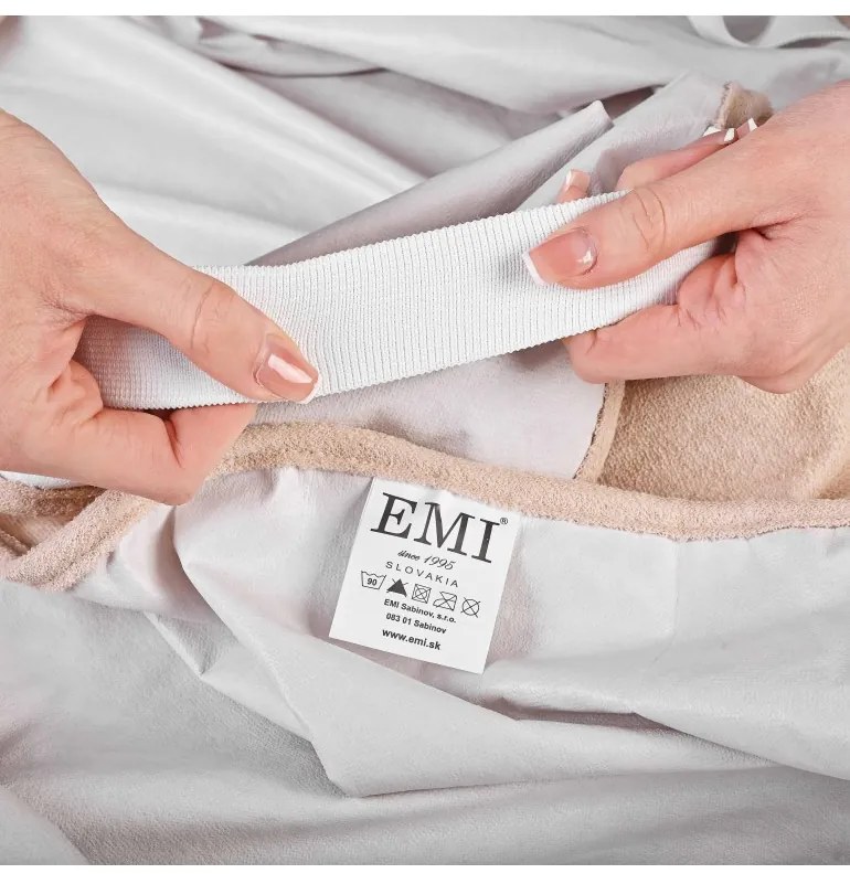 Plachta posteľná nepremokavá krémová s gumičkou po rohoch EMI