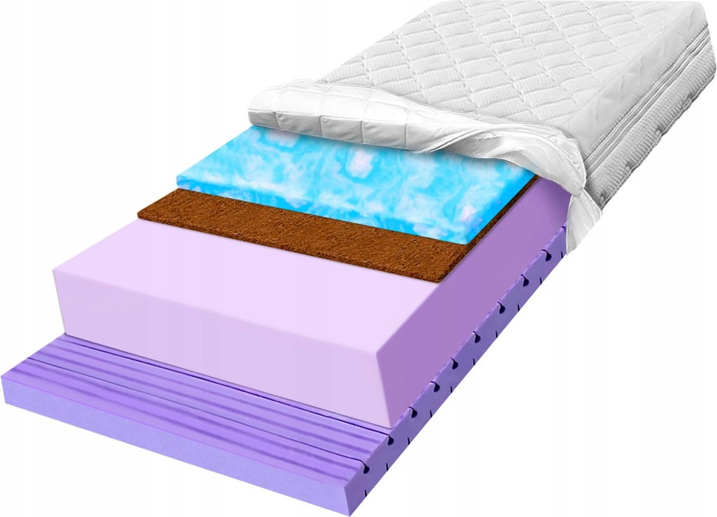 Matrac s kokosovou podložkou 150 x 200, prírodný, spevňujúci, 7 zón H3 H4 30 cm