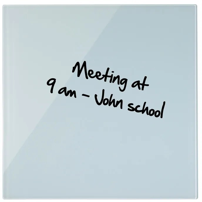 Sklenená magnetická tabuľa na stenu, 480 x 480 mm, biela