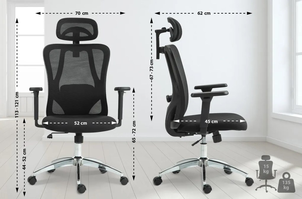 Kancelárska stolička Bryden - Čierna