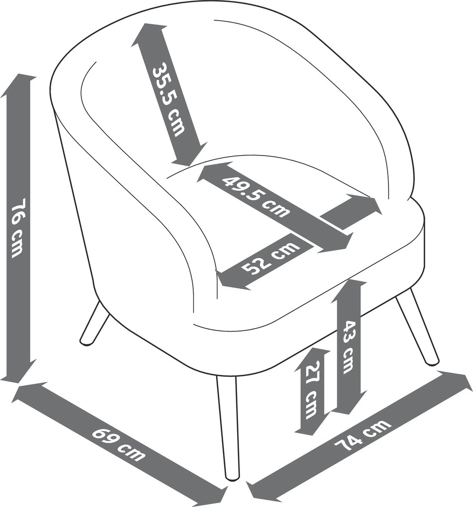 Kreslo z buklé s drevenými nožičkami
