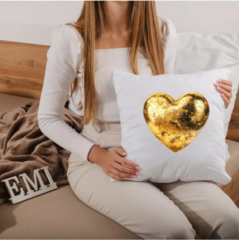 Dekoratívny vankúš Golden Heart 40x40 cm EMI