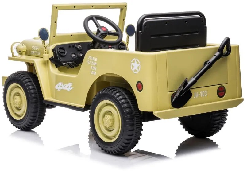 LEAN CARS Elektrická autíčko JH-103 - khaki - 4x45W- BATÉRIA - 12V7Ah - 2024