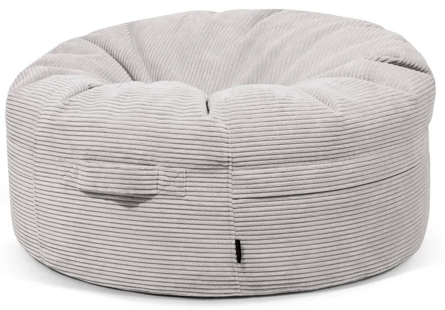 Svetlosivý menčestrový sedací vak Roll 105 – SLOWDOWN