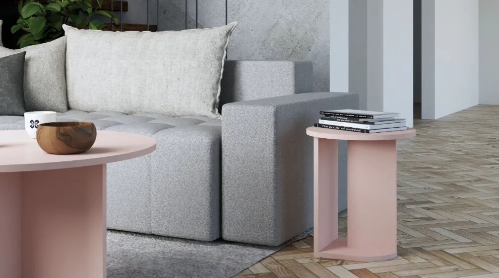 Odkladací stolík Phoebe 03 48 cm ružový