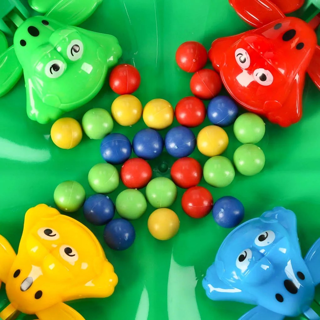 Obratnostná hra Hladné žabky KIK pre 4 hráčov, zelená