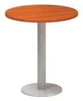 Kruhový konferenčný stôl Alfa 400 so sivým podnožím, 70 x 74,2 cm, dezén čerešňa