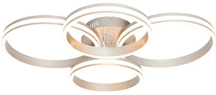 Oceľové stropné svietidlo vrátane LED 3-stupňového stmievača 4-svetlo - Navara