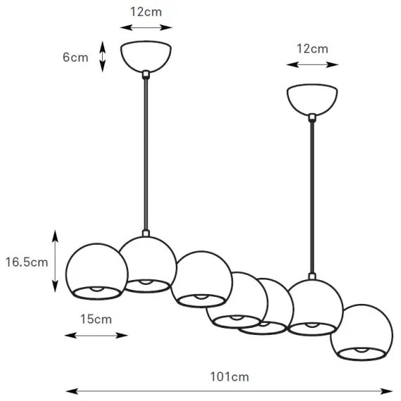 Markslöjd 108859 - Luster na lanku CUPOLO 7xE14/40W/230V biela