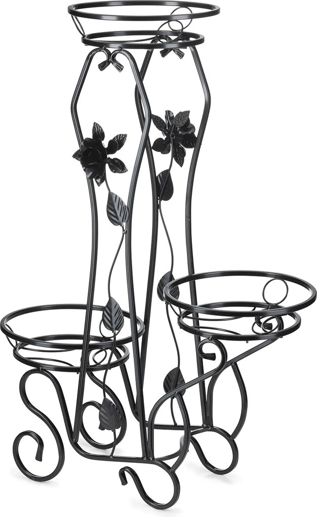 STOJAN NA KVETINÁČ ROSE 92X28X65 CM ČIERNA