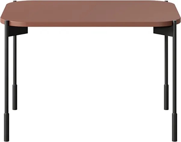 Kávový stolík Sonatia 60 cm obdĺžnikový na kovových nohách - burgund
