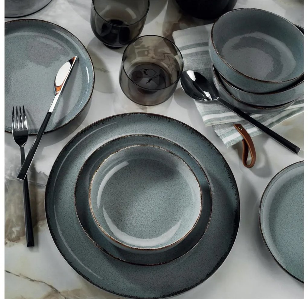 24-dielna jedálenská súprava, modrá, porcelán