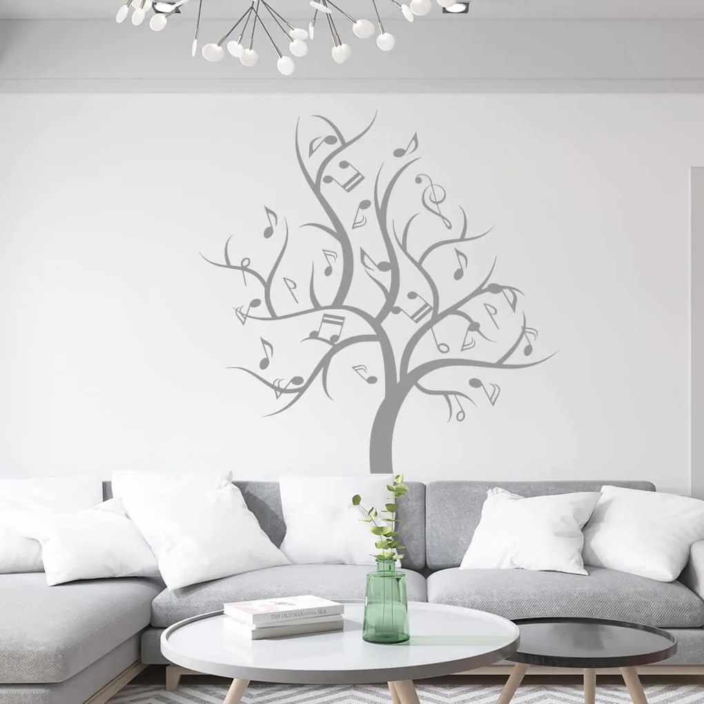 Veselá Stena Samolepka Hudobný strom Farba: oranžová, Veľkosť: 60 x 60 cm
