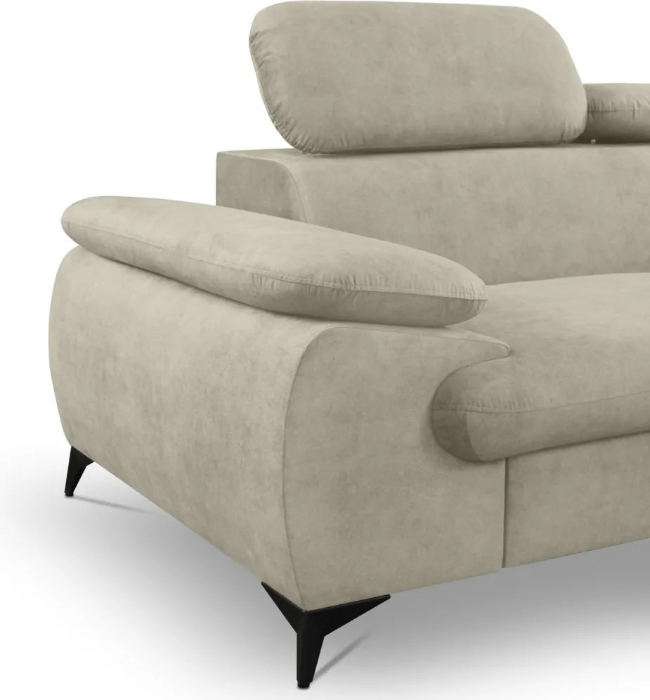 Rohová sedacia súprava Scala, béžová látka, pravý roh