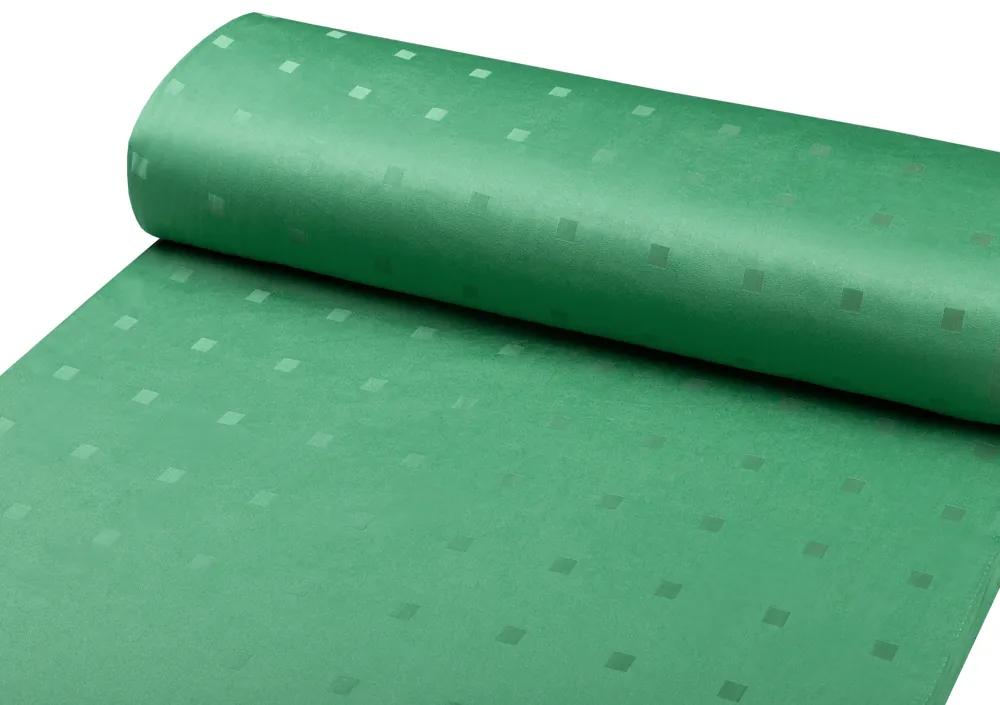 Biante Dekoračný behúň na stôl PM-022 Štvorčeky na zelenom 35x160 cm