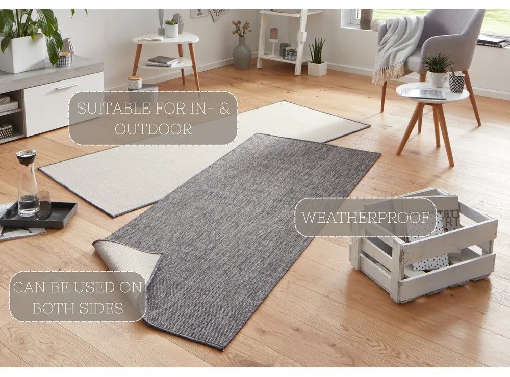 Sivý vonkajší koberec NORTHRUGS Miami, 80 x 250 cm