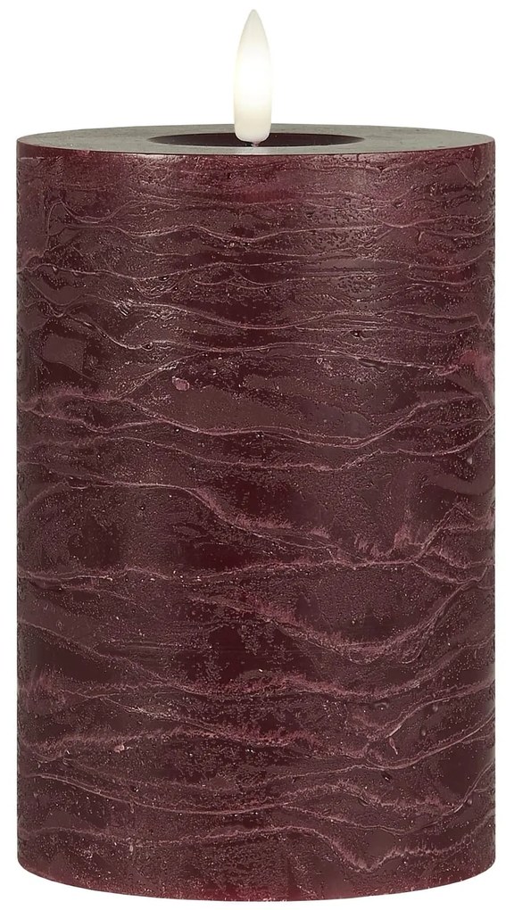 Ib Laursen LED sviečka Pillar Dark Red 15 cm