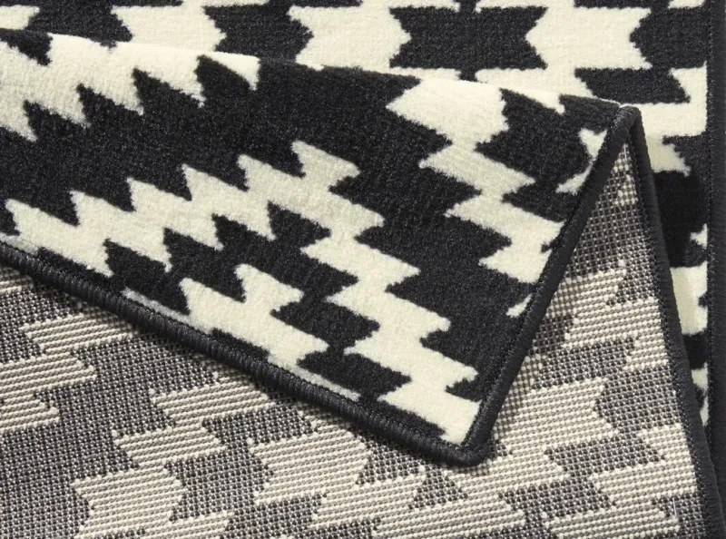 Hanse Home, Behúň Basic 102824, 80x250, čiernobiela, chodba / predsieň