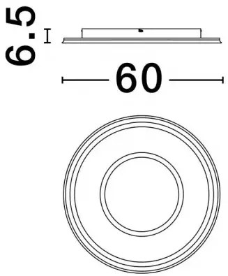 LED stmievateľné zlaté dizajnové stropné svietidlo Figin 60 s diaľkovým ovládaním 49W